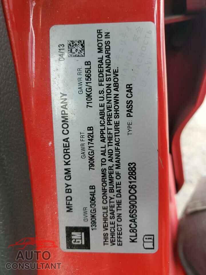 CHEVROLET SPARK 2013 - KL8CA6S90DC612883
