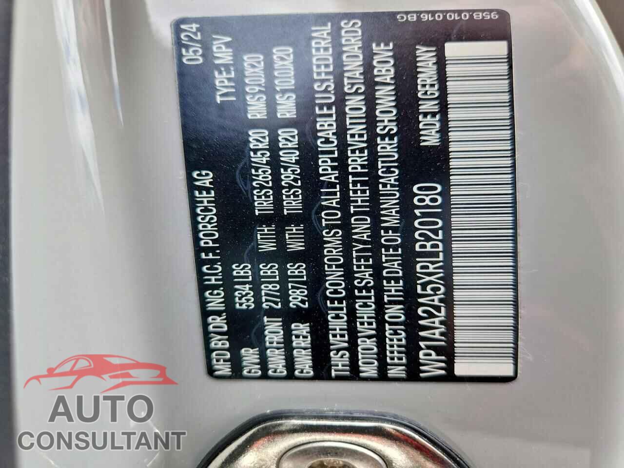 PORSCHE MACAN 2024 - WP1AA2A5XRLB20180