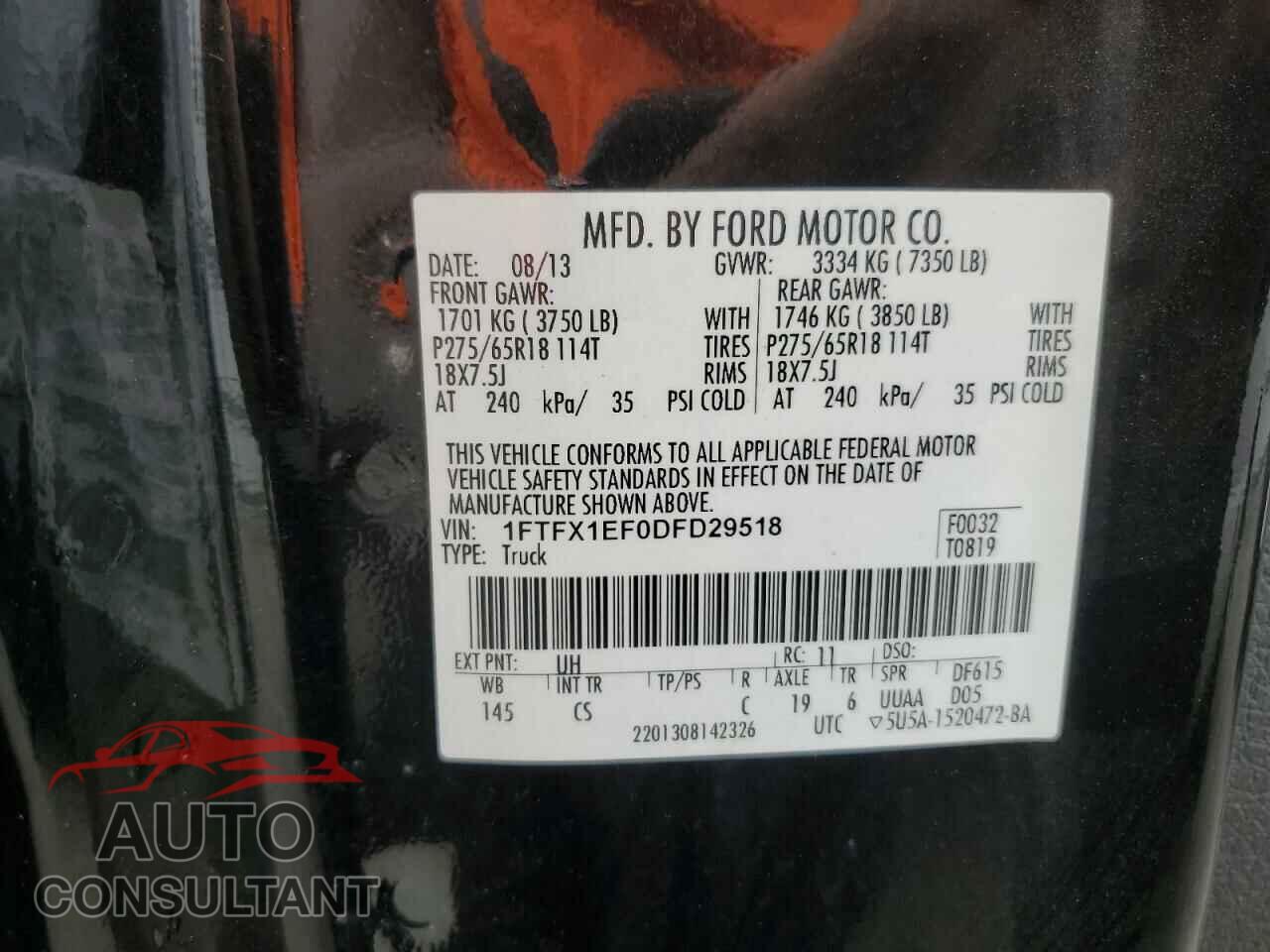 FORD F-150 2013 - 1FTFX1EF0DFD29518