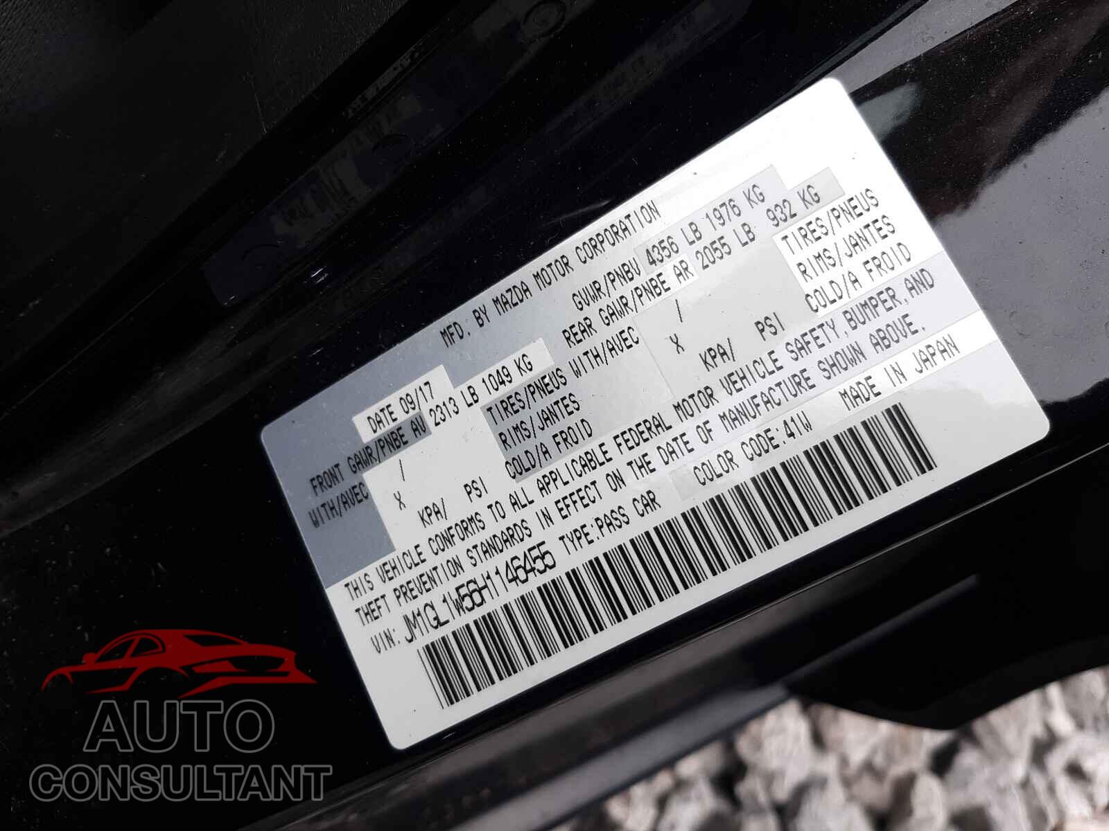 MAZDA 3 2017 - JM1GL1W56H1146455
