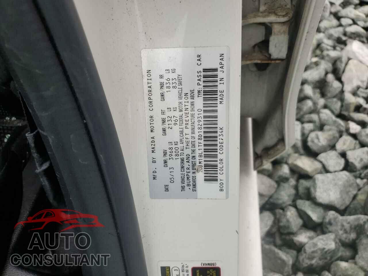 MAZDA 3 2013 - JM1BL1TF8D1829310
