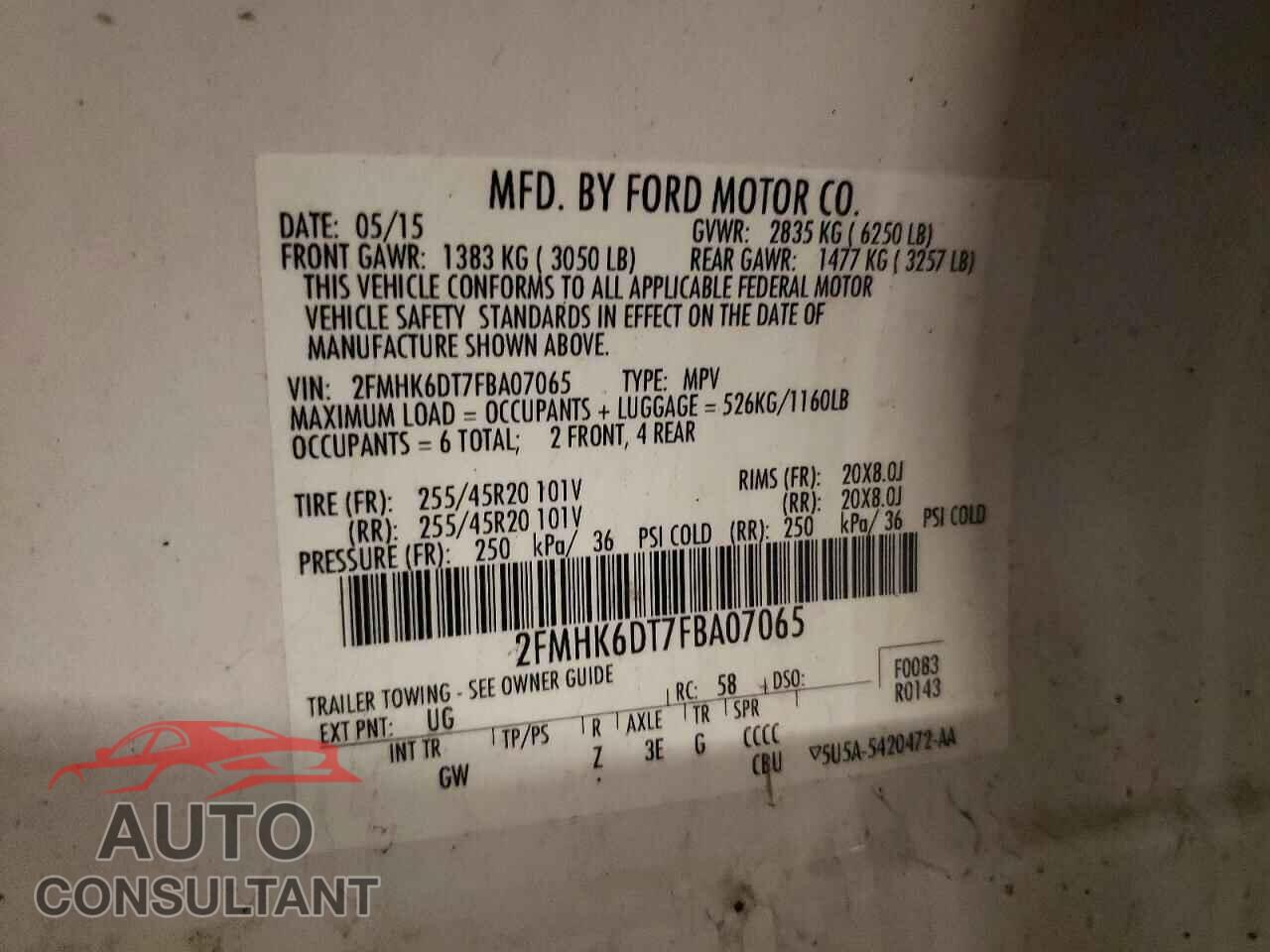 FORD FLEX 2015 - 2FMHK6DT7FBA07065