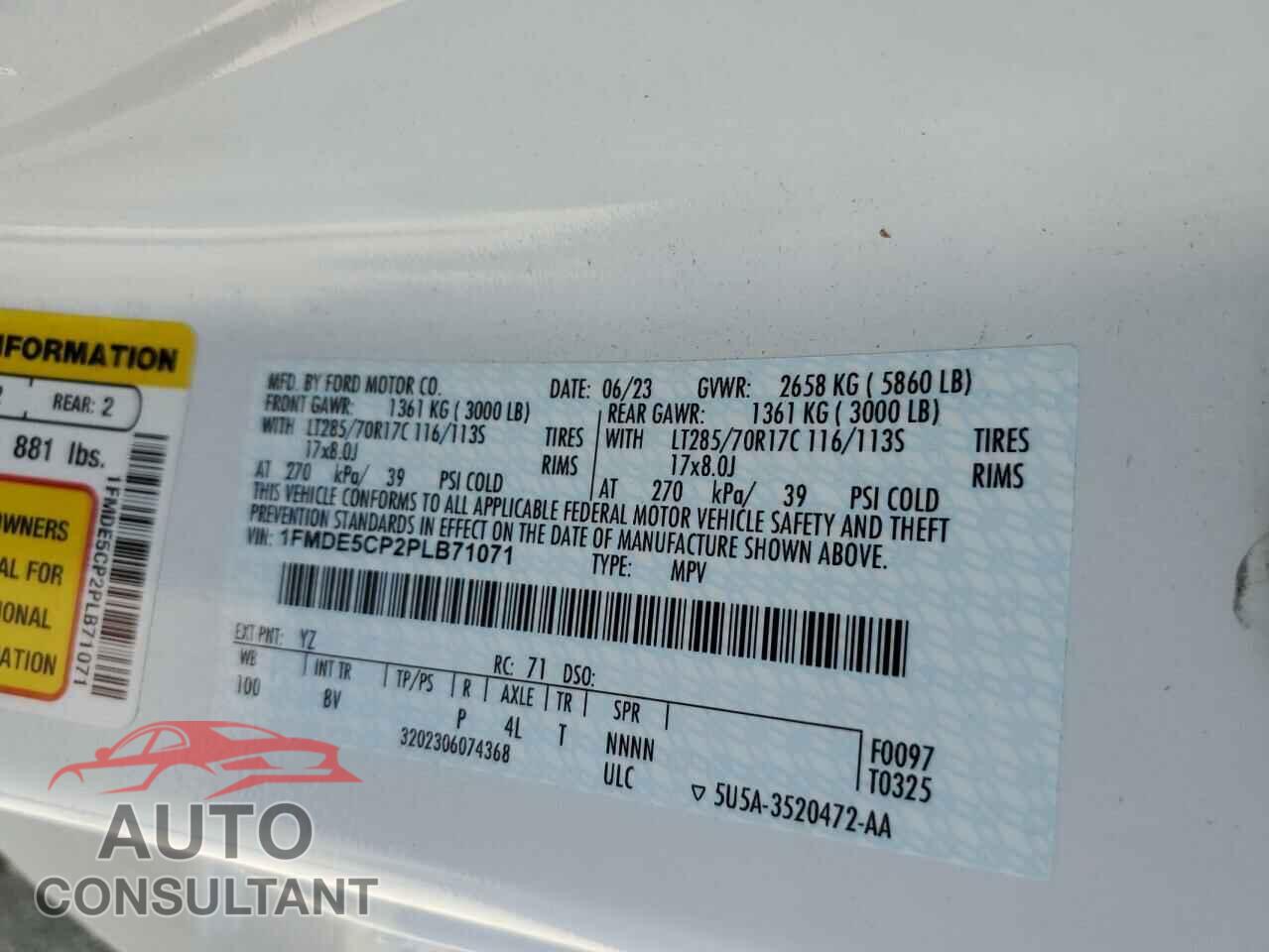 FORD BRONCO 2023 - 1FMDE5CP2PLB71071