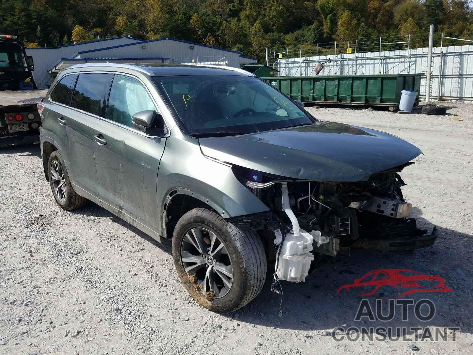TOYOTA HIGHLANDER 2016 - 5TDJKRFH5GS242886