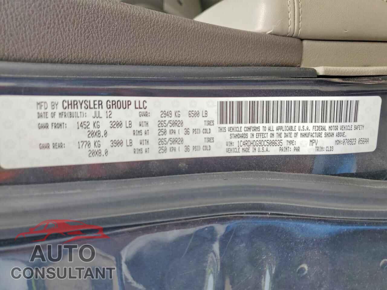 DODGE DURANGO 2013 - 1C4RDHDG9DC508635