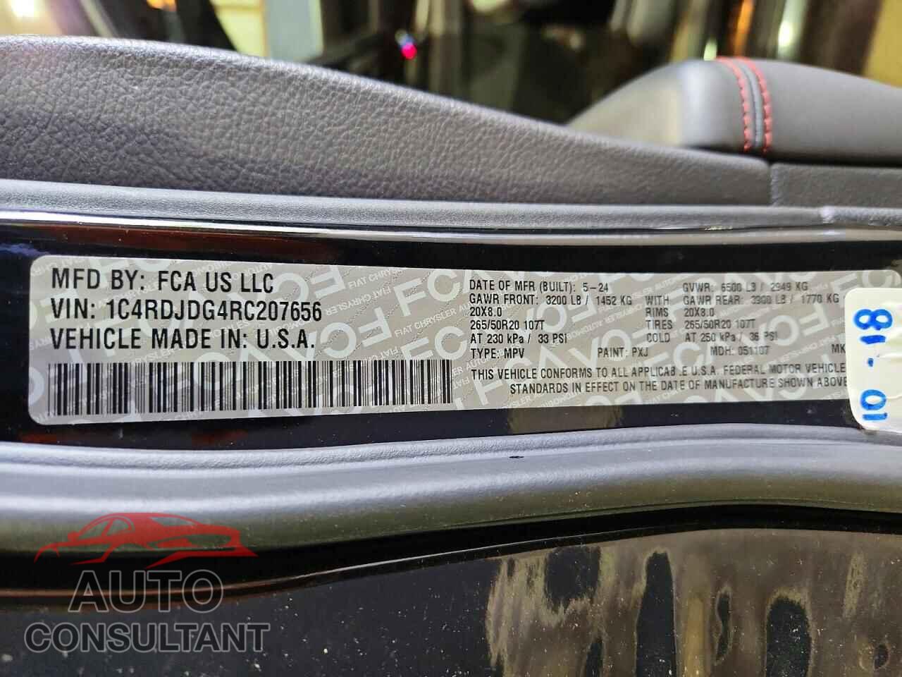 DODGE DURANGO 2024 - 1C4RDJDG4RC207656