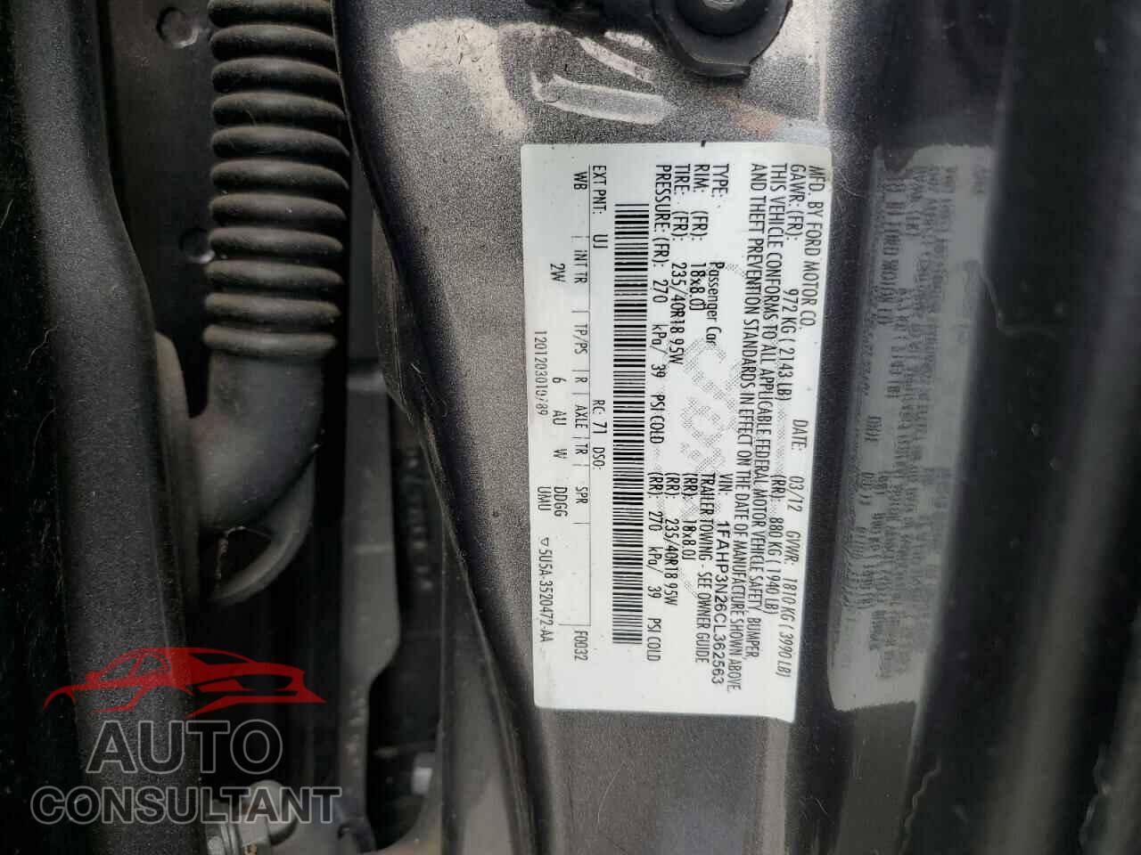 FORD FOCUS 2012 - 1FAHP3N26CL362563