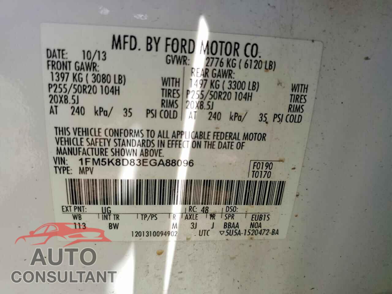 FORD EXPLORER 2014 - 1FM5K8D83EGA88096