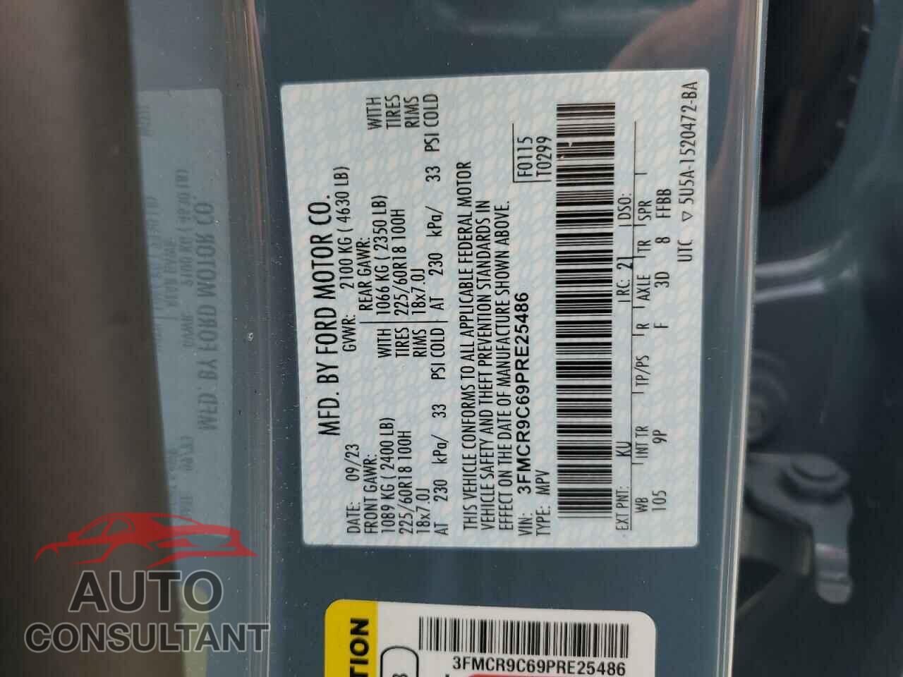 FORD BRONCO 2023 - 3FMCR9C69PRE25486