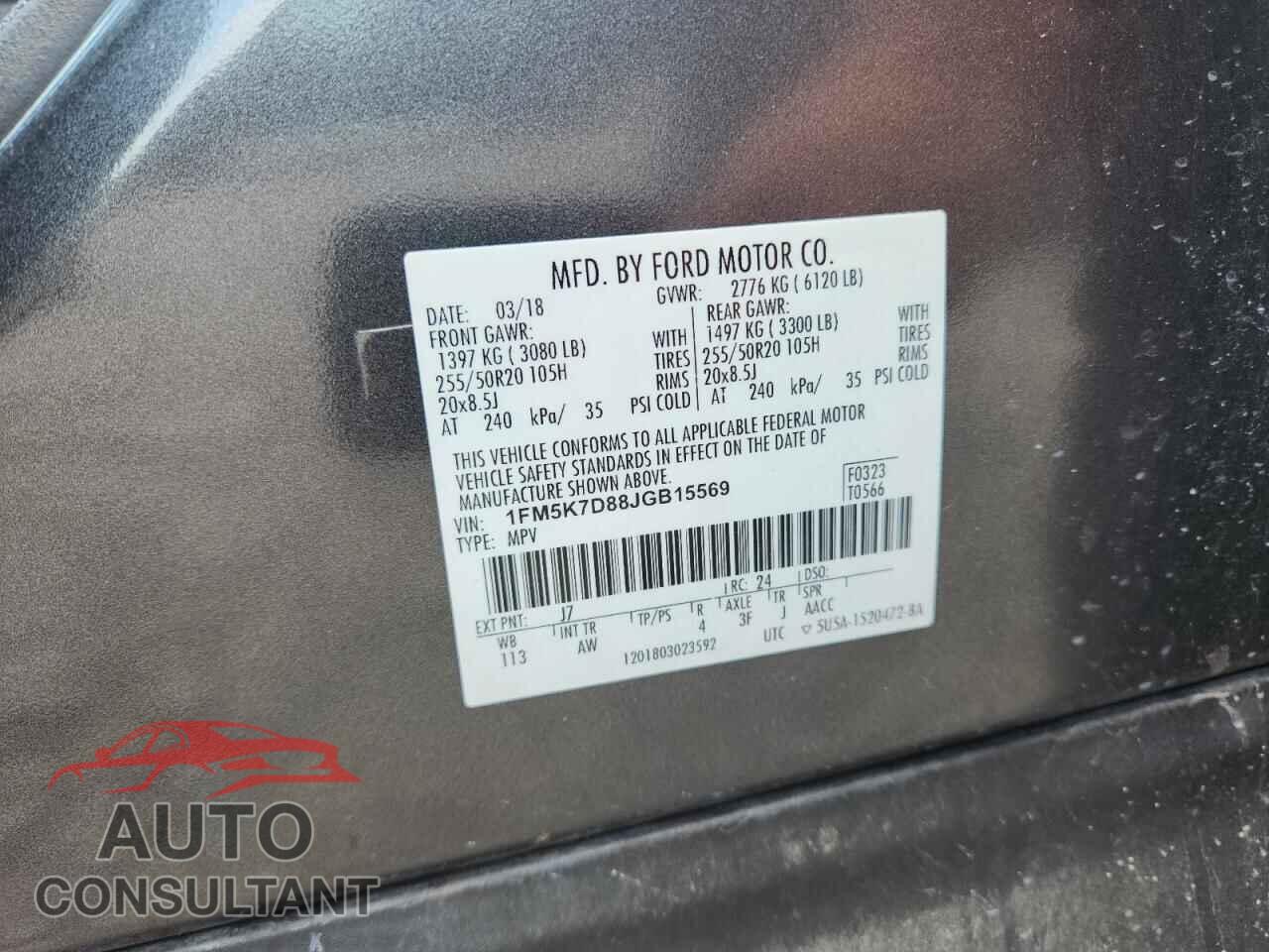 FORD EXPLORER 2018 - 1FM5K7D88JGB15569