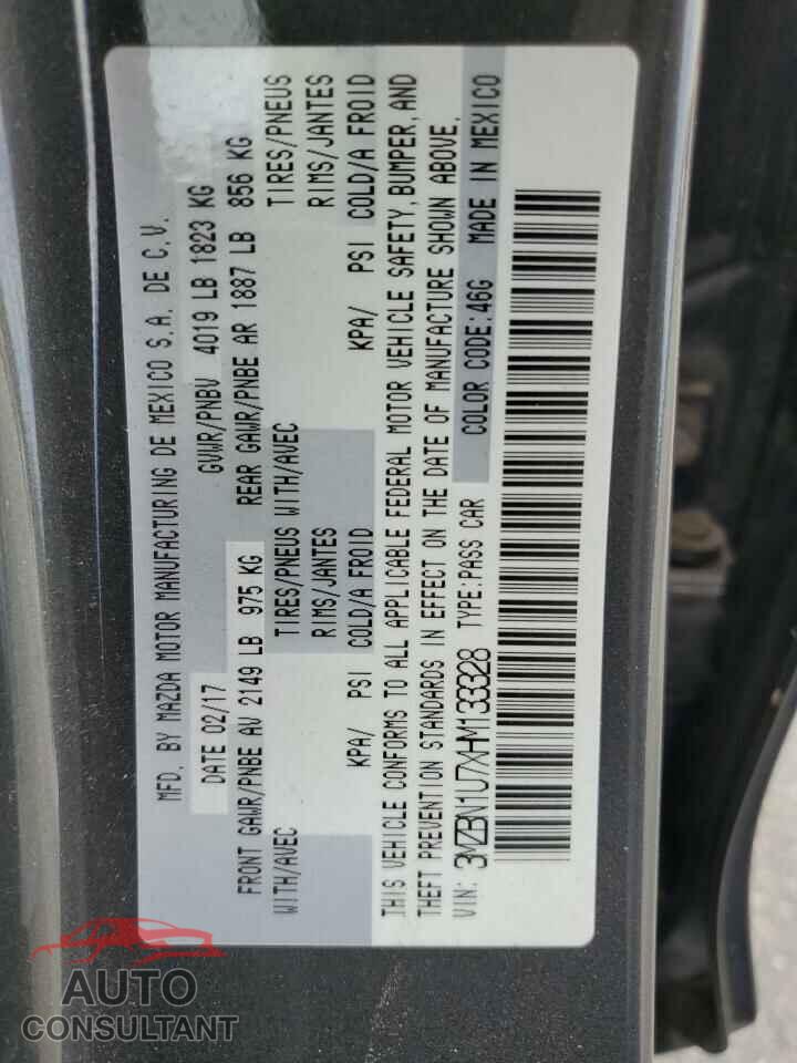 MAZDA 3 2017 - 3MZBN1U7XHM133328