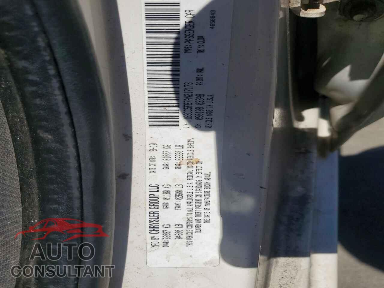 DODGE AVENGER 2010 - 1B3CC5FB7AN217173