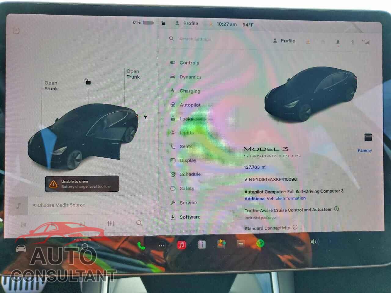 TESLA MODEL 3 2019 - 5YJ3E1EAXKF416096