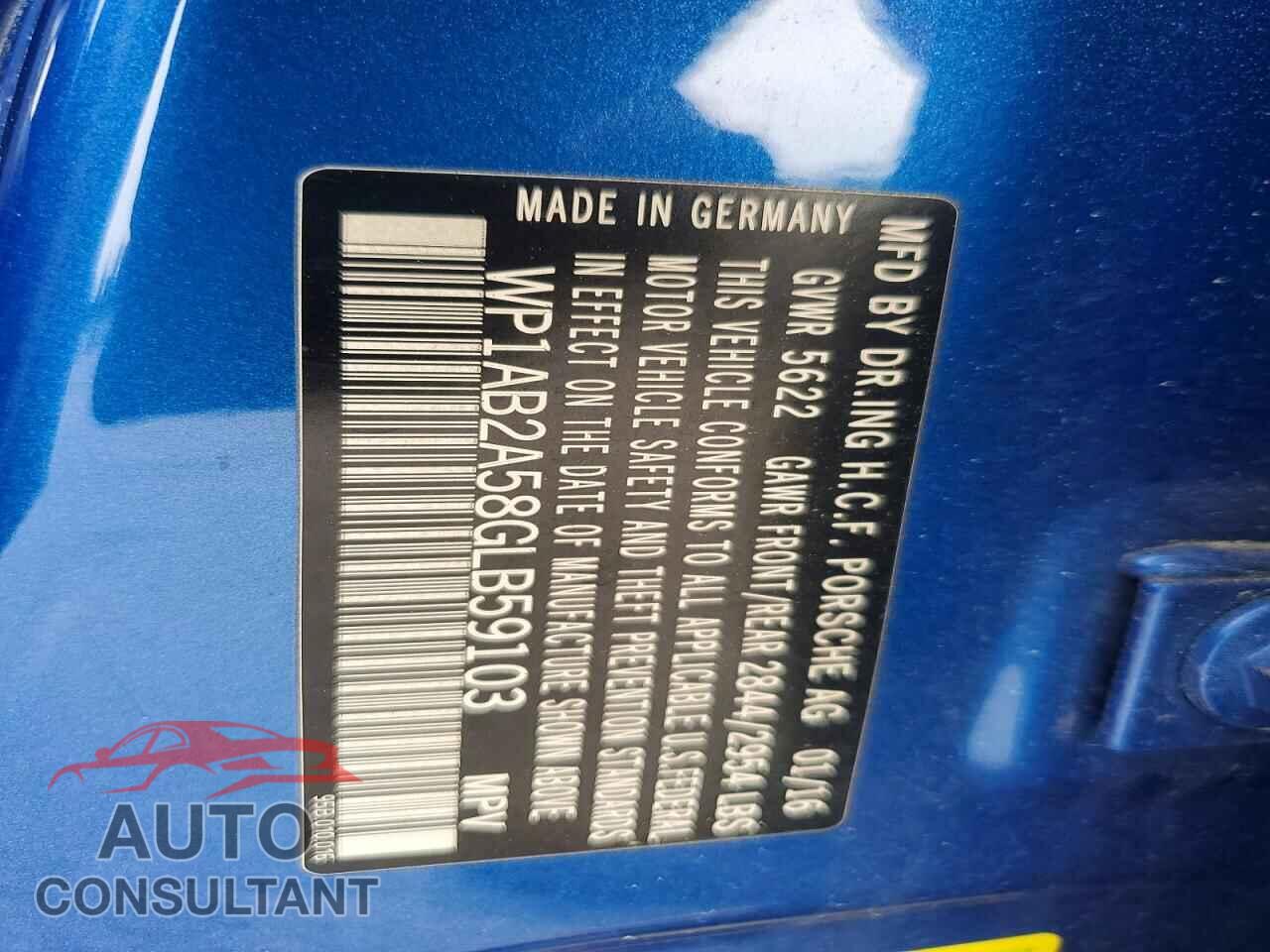 PORSCHE MACAN 2016 - WP1AB2A58GLB59103