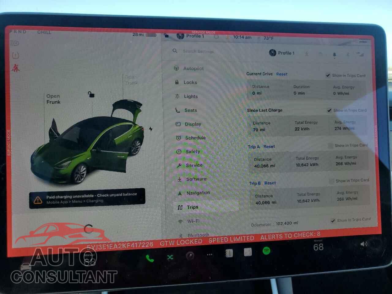 TESLA MODEL 3 2019 - 5YJ3E1EA2KF417226