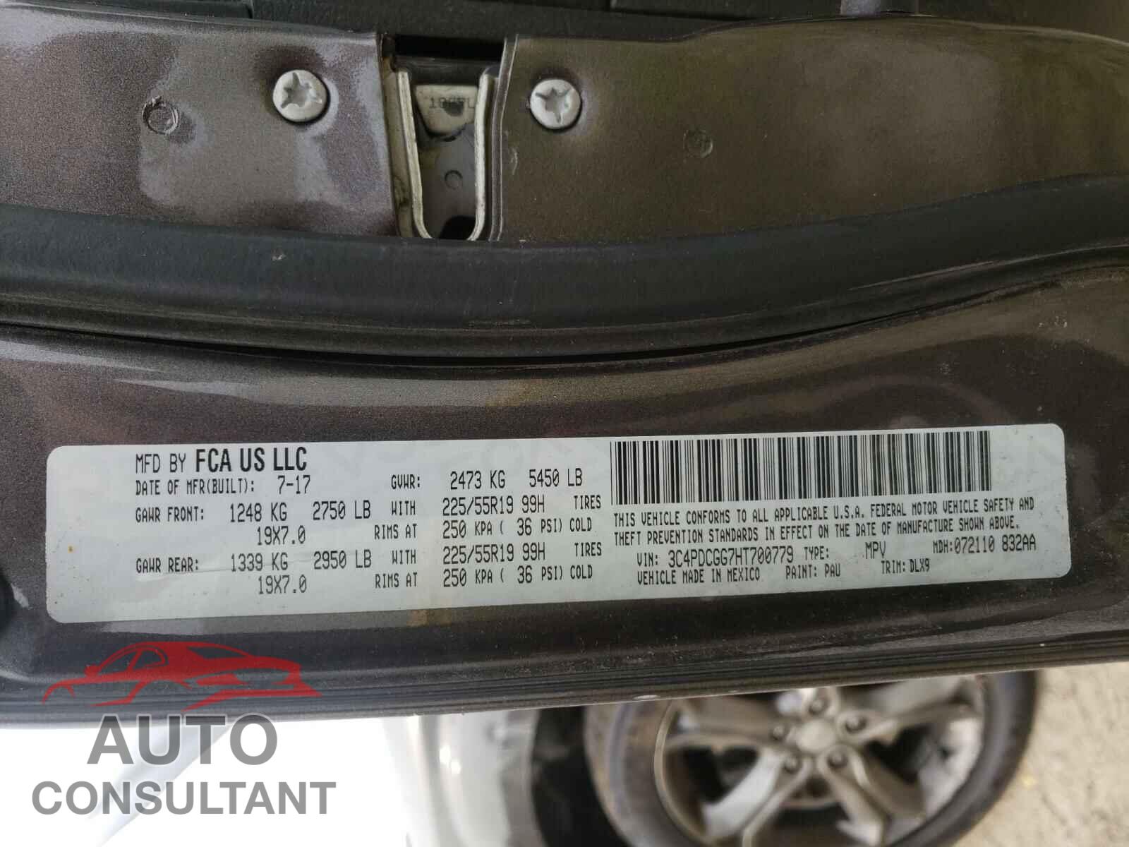 DODGE JOURNEY 2017 - 3C4PDCGG7HT700779
