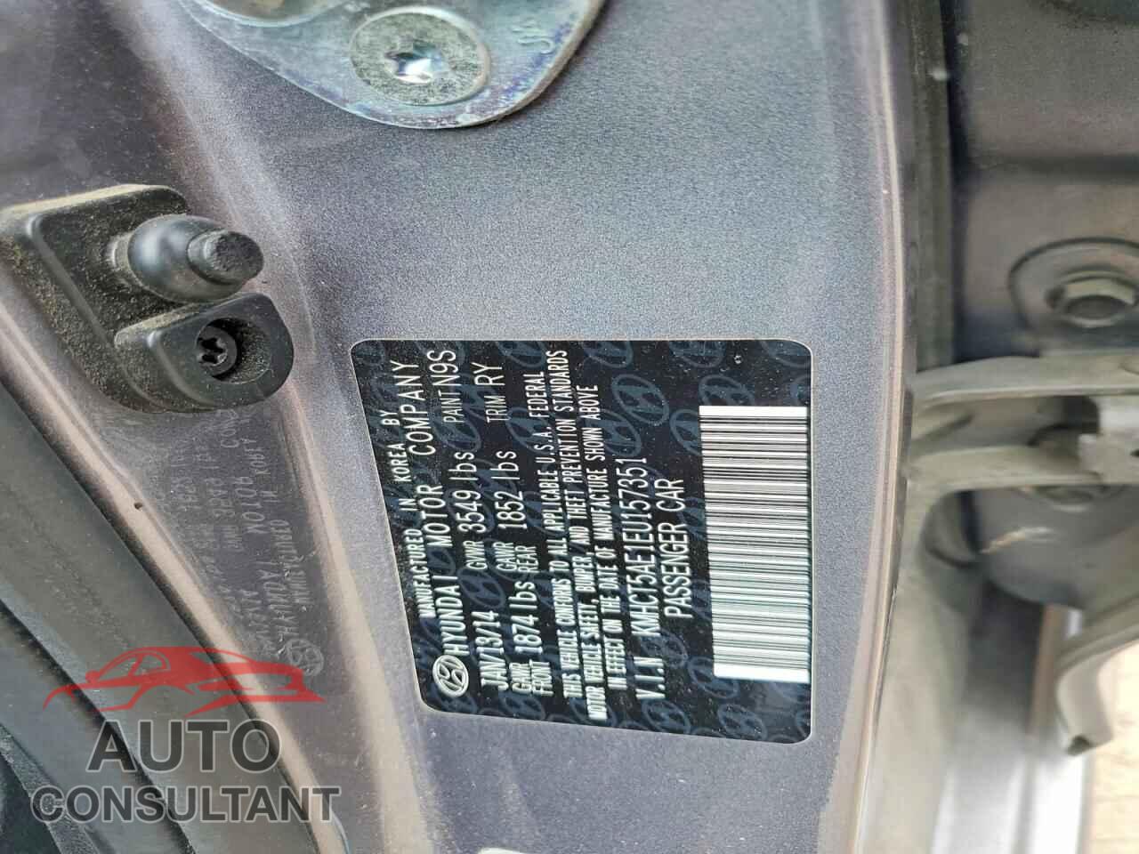 HYUNDAI ACCENT 2014 - KMHCT5AE1EU157351