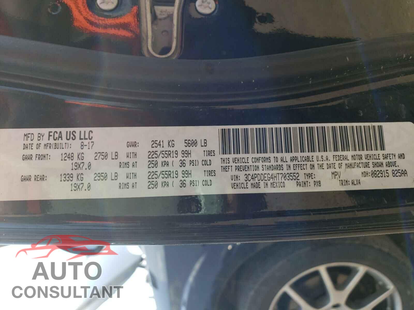 DODGE JOURNEY 2017 - 3C4PDDEG4HT703552
