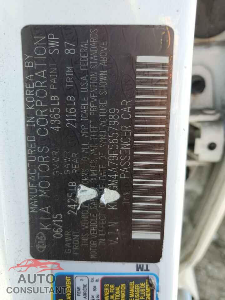 KIA OPTIMA 2015 - KNAGM4A79F5657989