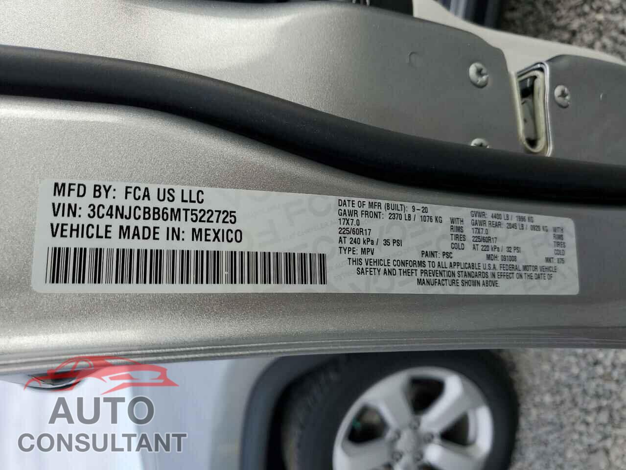 JEEP COMPASS 2021 - 3C4NJCBB6MT522725