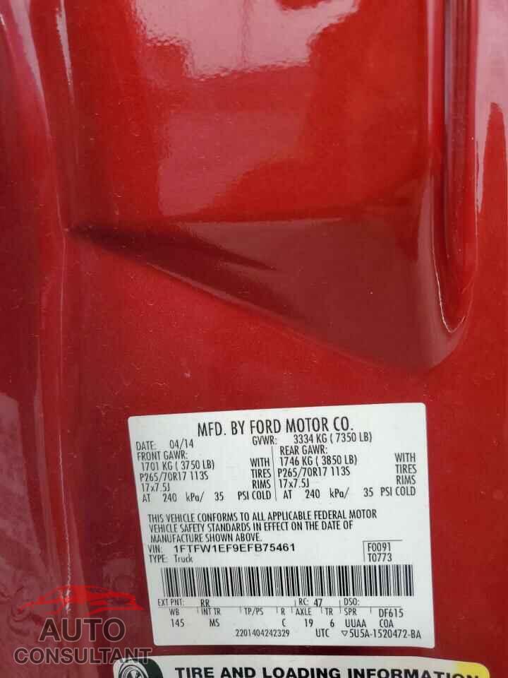 FORD F-150 2014 - 1FTFW1EF9EFB75461