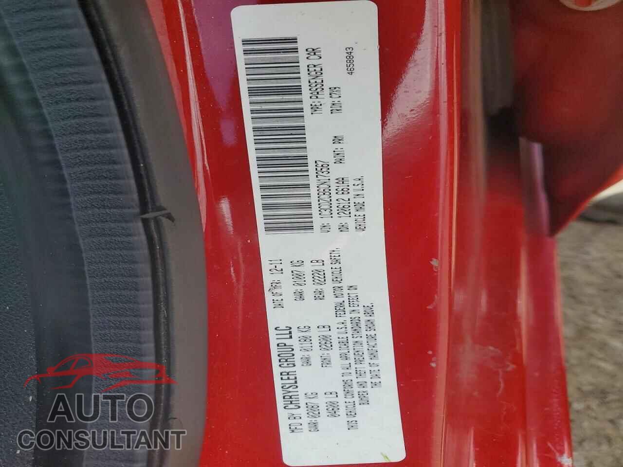 DODGE AVENGER 2012 - 1C3CDZCB6CN173567