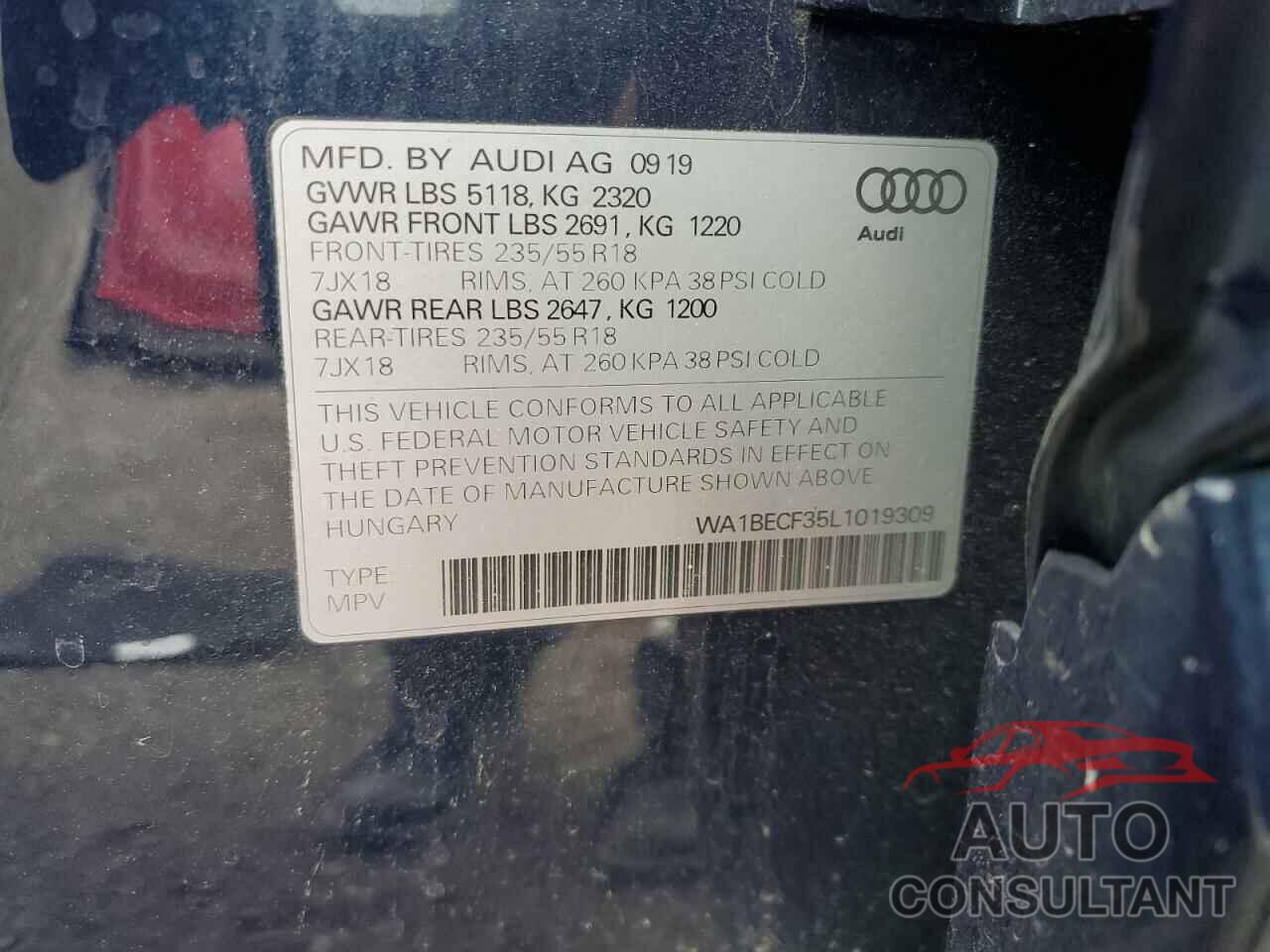 AUDI Q3 2020 - WA1BECF35L1019309