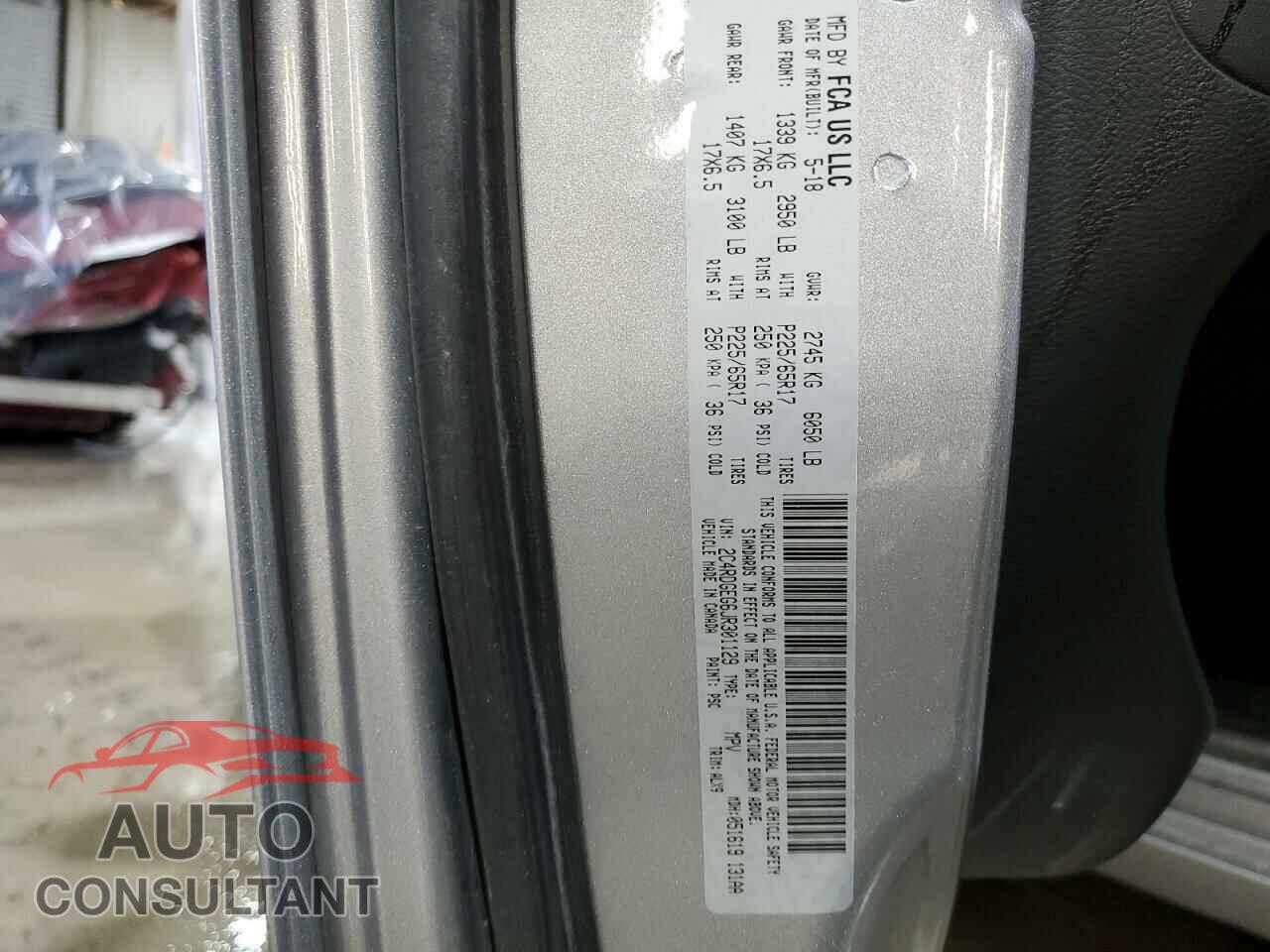 DODGE CARAVAN 2018 - 2C4RDGEG6JR301129