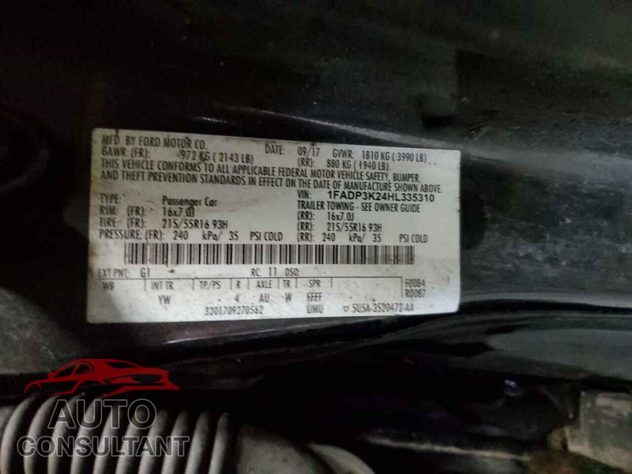 FORD FOCUS 2017 - 1FADP3K24HL335310