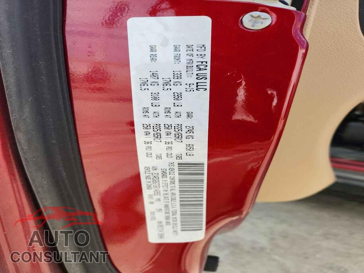 DODGE CARAVAN 2016 - 2C4RDGBG7GR146992