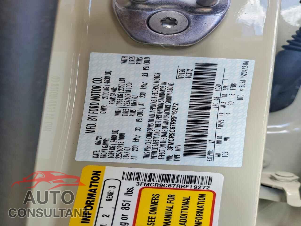 FORD BRONCO 2024 - 3FMCR9C67RRF19272