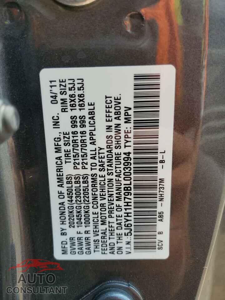 HONDA ELEMENT 2011 - 5J6YH1H79BL003994
