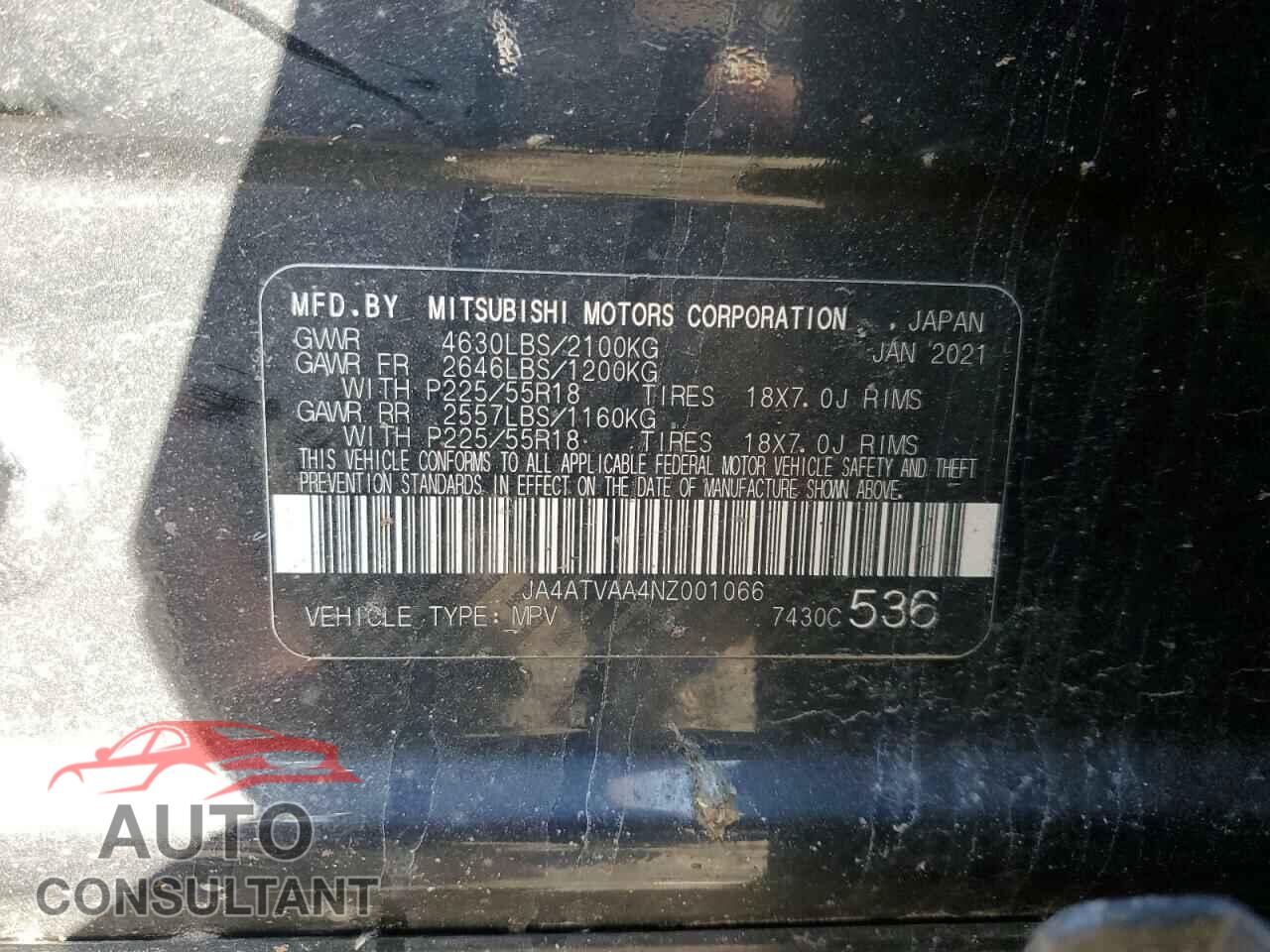 MITSUBISHI ECLIPSE 2022 - JA4ATVAA4NZ001066