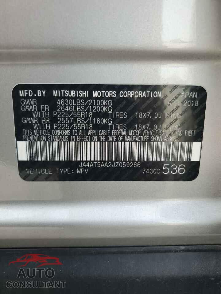 MITSUBISHI ECLIPSE 2018 - JA4AT5AA2JZ059266