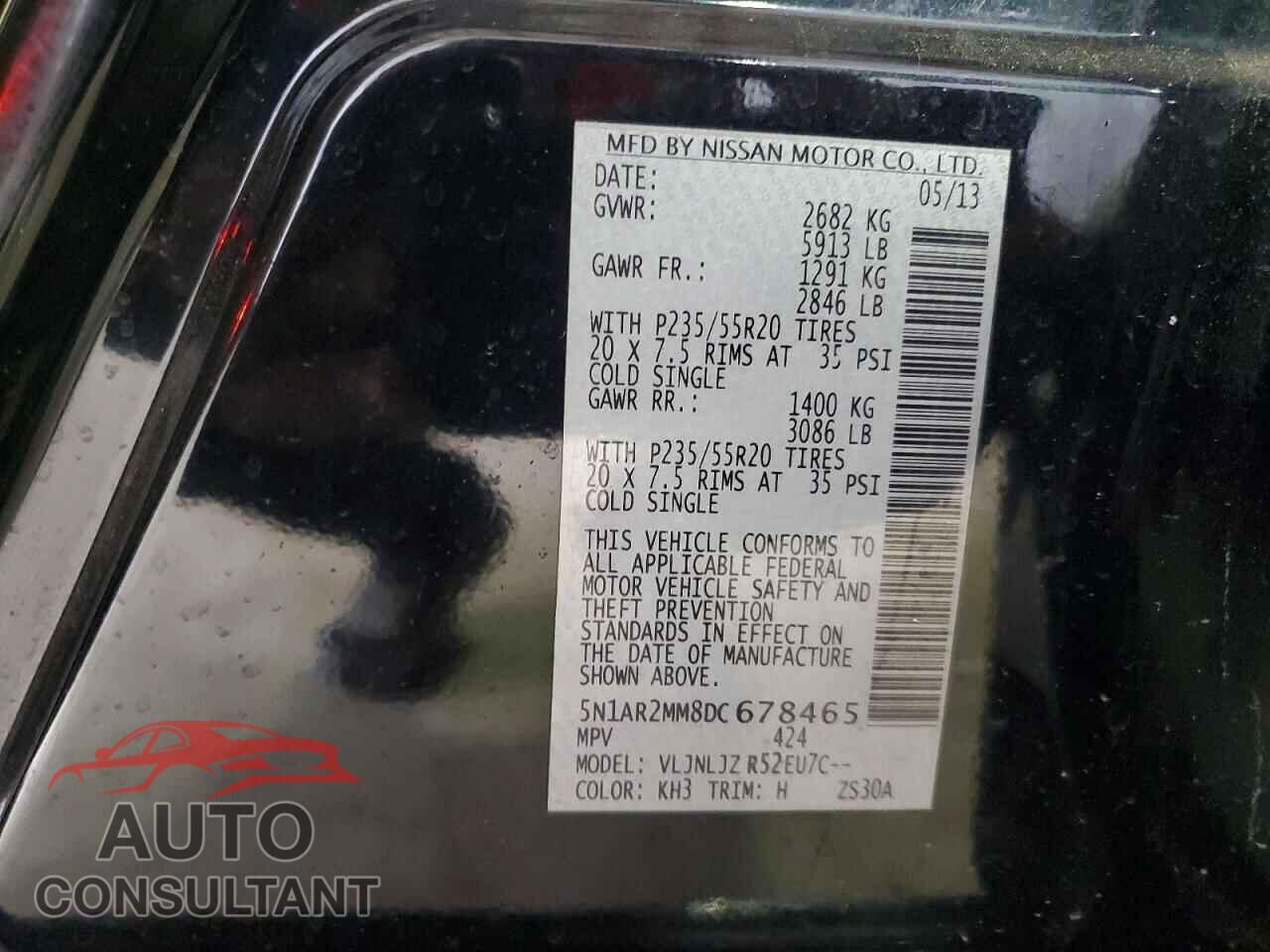 NISSAN PATHFINDER 2013 - 5N1AR2MM8DC678465