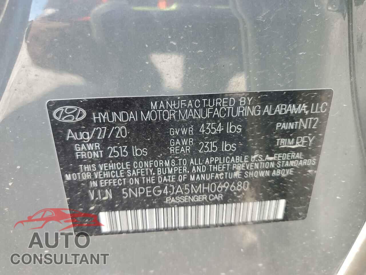 HYUNDAI SONATA 2021 - 5NPEG4JA5MH069680