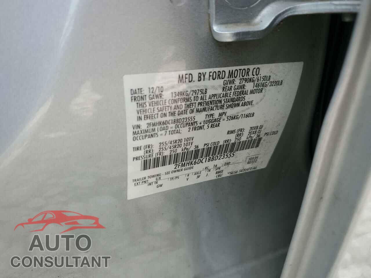 FORD FLEX 2011 - 2FMHK6DC1BBD23555