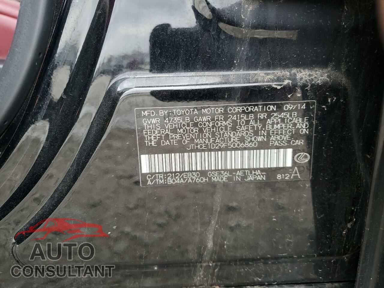 LEXUS IS 2015 - JTHCE1D29F5006860