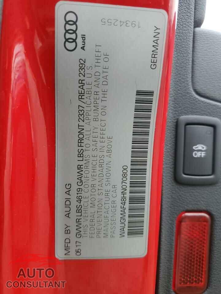 AUDI A4 2017 - WAUGMAF48HN070800