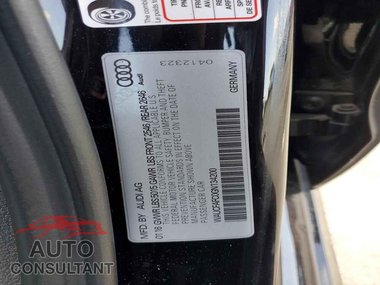 AUDI A6 2016 - WAUCFAFC0GN134200