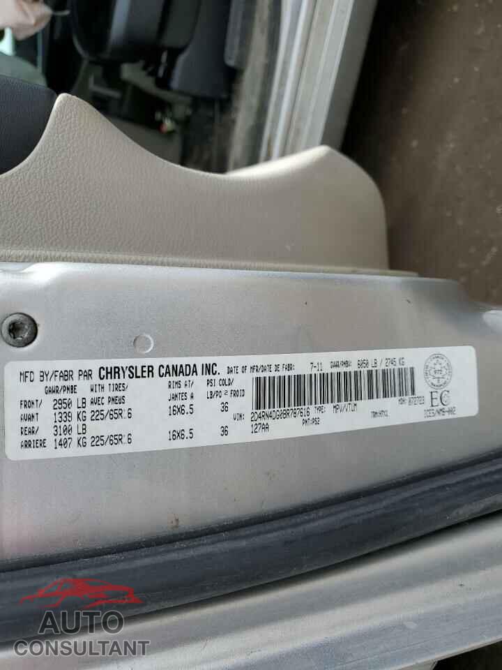 DODGE CARAVAN 2011 - 2D4RN4DG0BR787616