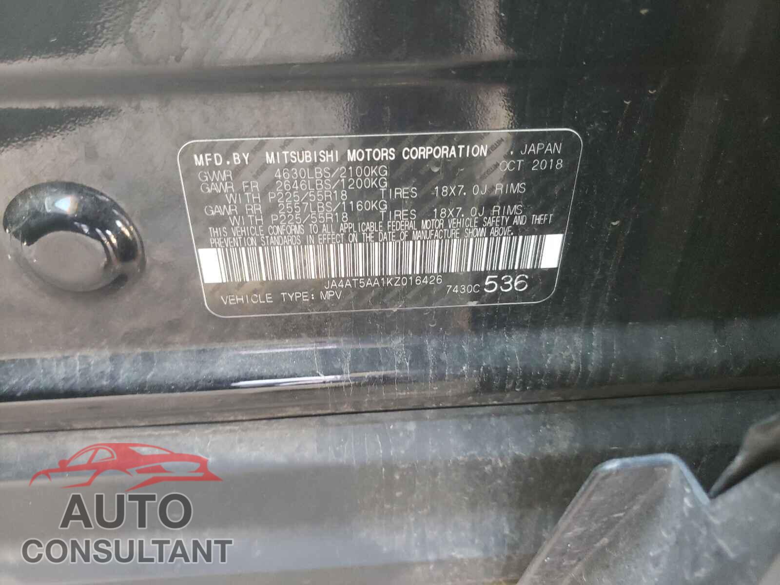 MITSUBISHI ECLIPSE 2019 - JA4AT5AA1KZ016426