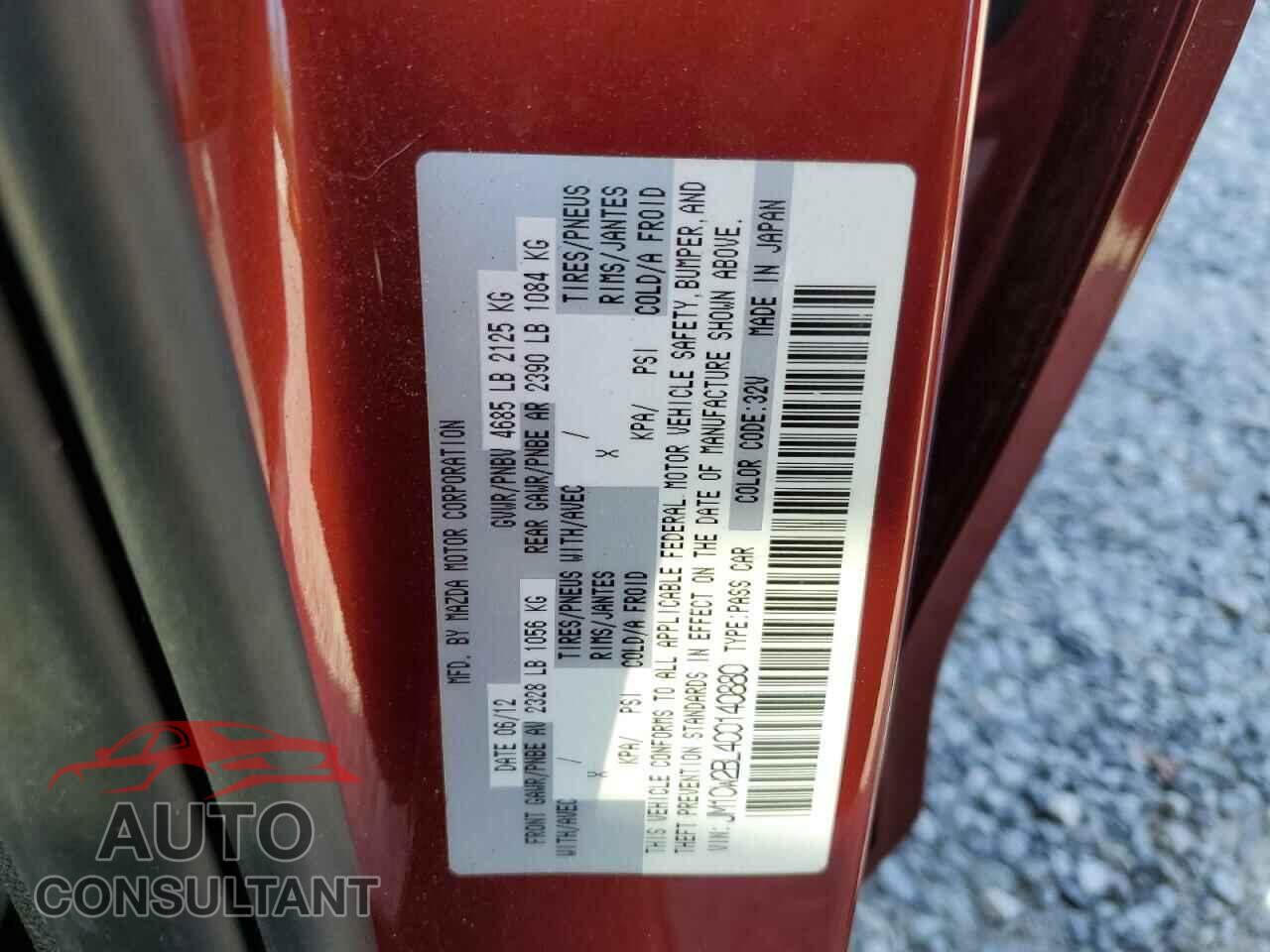 MAZDA 5 2012 - JM1CW2BL4C0140880