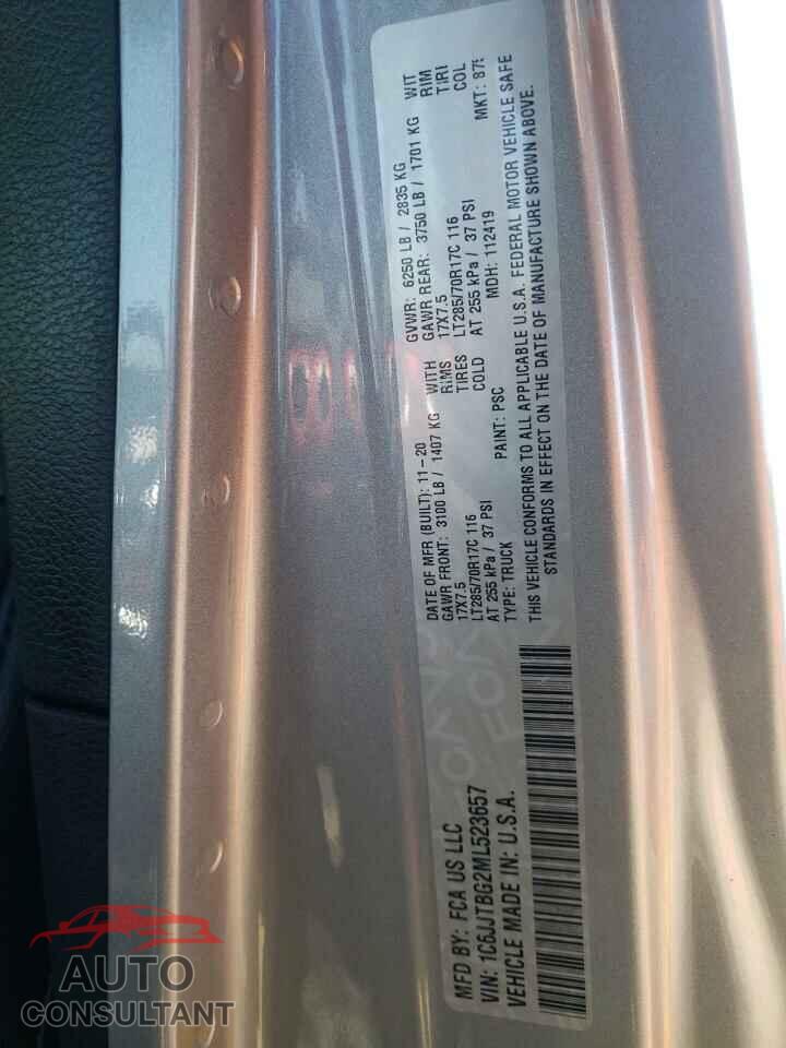 JEEP GLADIATOR 2021 - 1C6JJTBG2ML523657