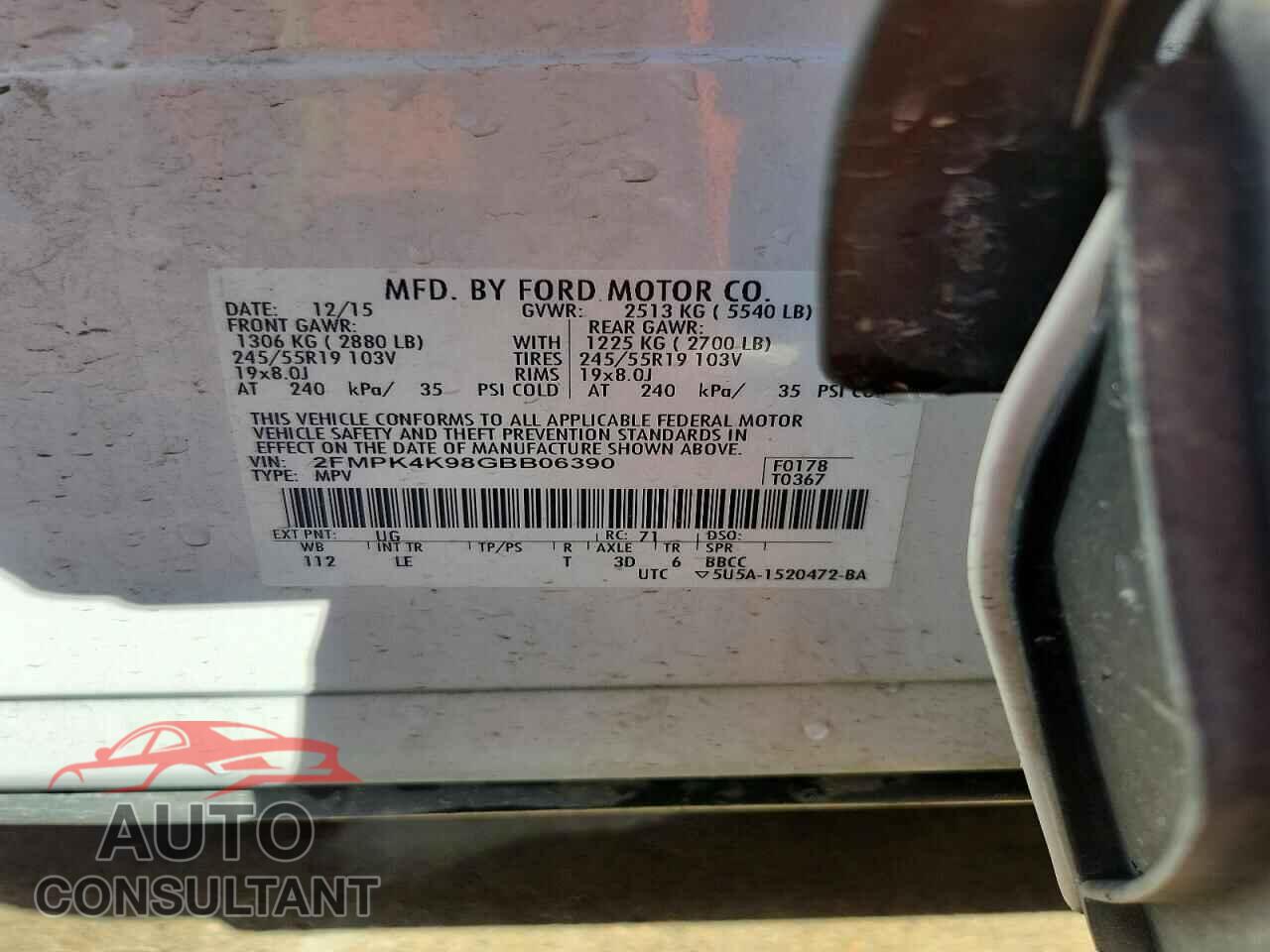 FORD EDGE 2016 - 2FMPK4K98GBB06390