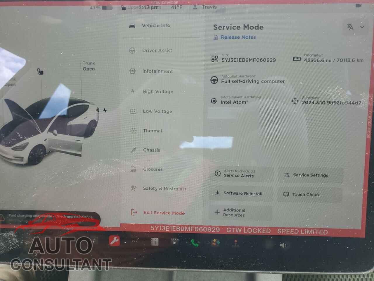 TESLA MODEL 3 2021 - 5YJ3E1EB9MF060929