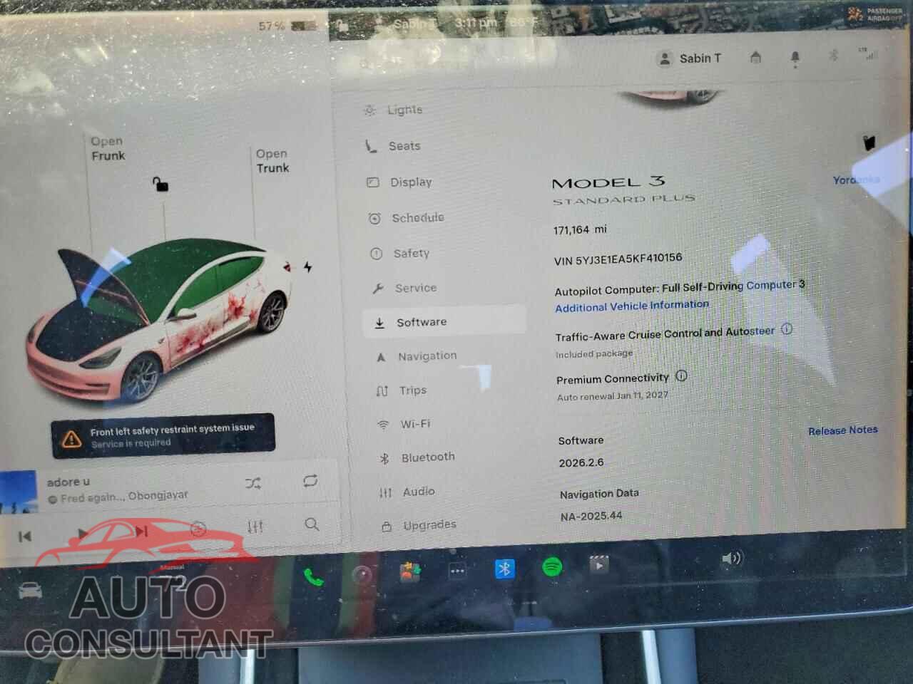 TESLA MODEL 3 2019 - 5YJ3E1EA5KF410156