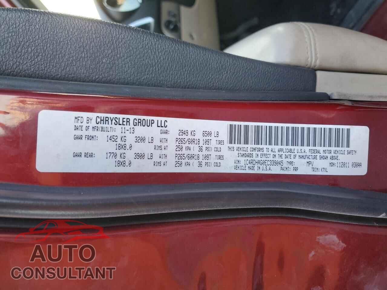 DODGE DURANGO 2014 - 1C4RDHAG0EC339045