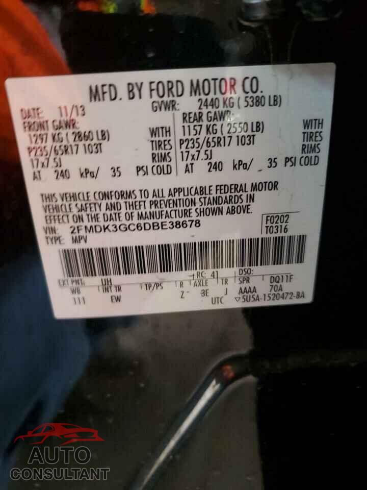 FORD EDGE 2013 - 2FMDK3GC6DBE38678