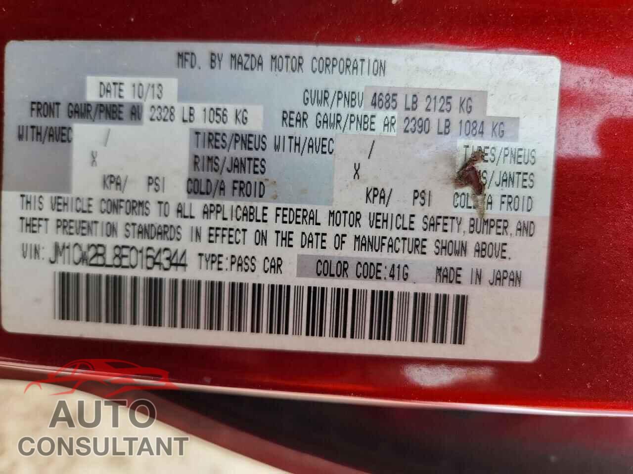 MAZDA 5 2014 - JM1CW2BL8E0164344